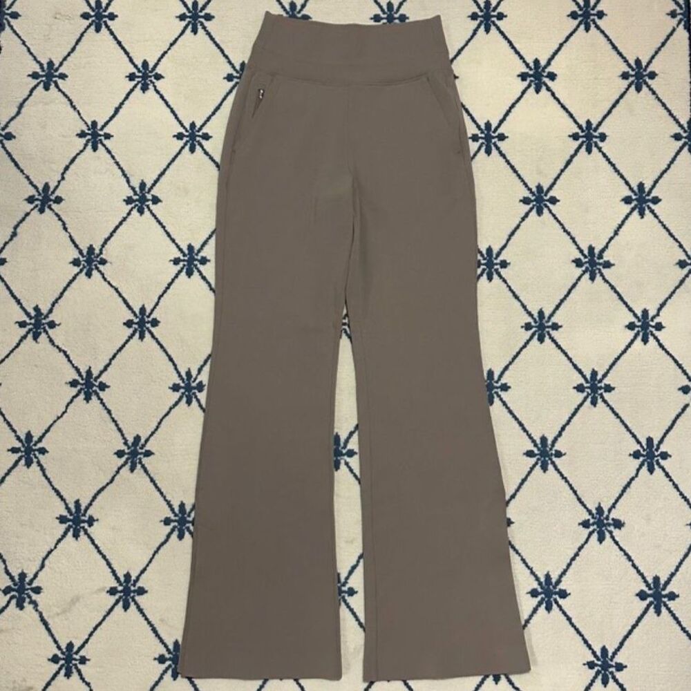 Athleta Venice Wide Leg High Waist Split Hem Trouser Lounge Pant - Brown